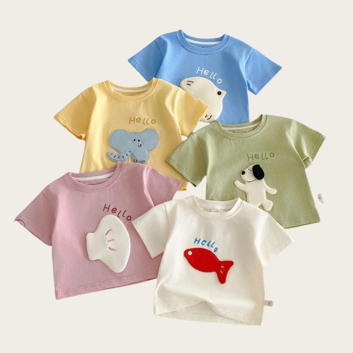 LittlePatch – Dessins animés & Fun  – T-shirt pour enfant avec des écussons de dessins animés