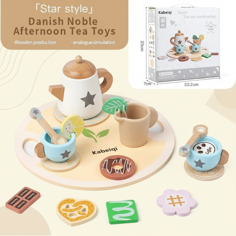 Woods – Simple & Charmant – Service à thé en bois pour enfants