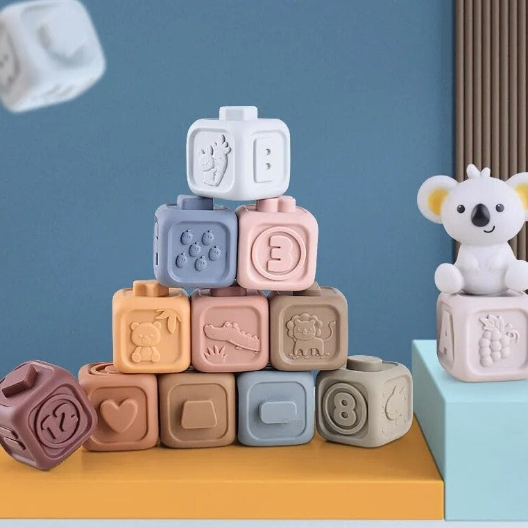 Koala Cubes™ - Tour à empiler - Jouets à mâcher pour bébés