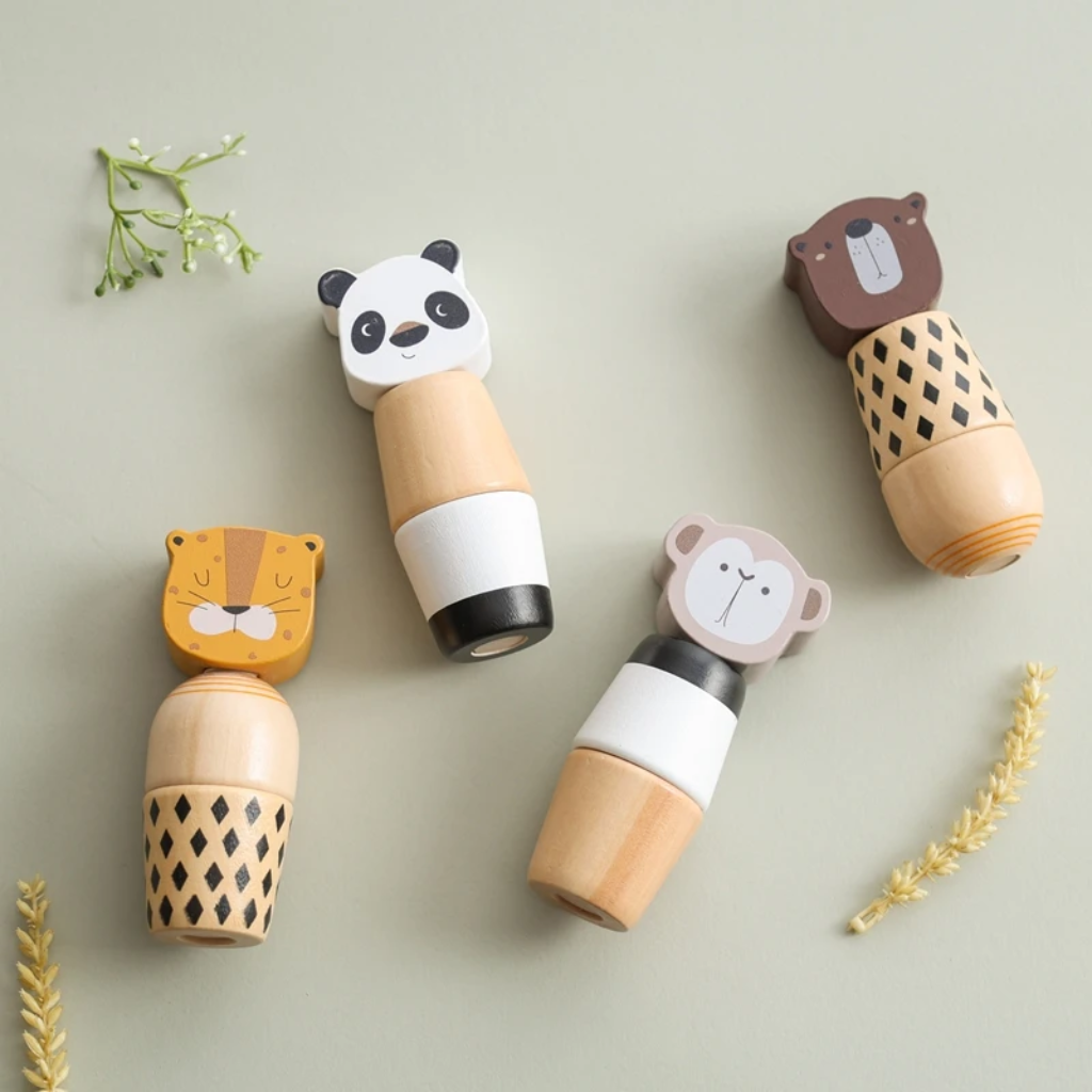 WoodyFriends – Motricité et plaisir – Jouets empilables en bois en forme d'animaux