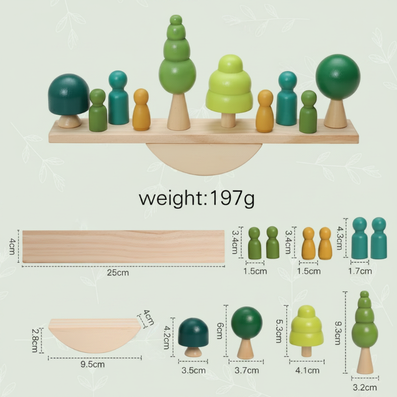 Wooden Forest Blocks – Créativité et développement – Jeu de blocs empilables en bois