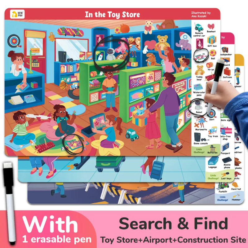Search and Find Game – Apprendre en s'amusant – Livre d'activités