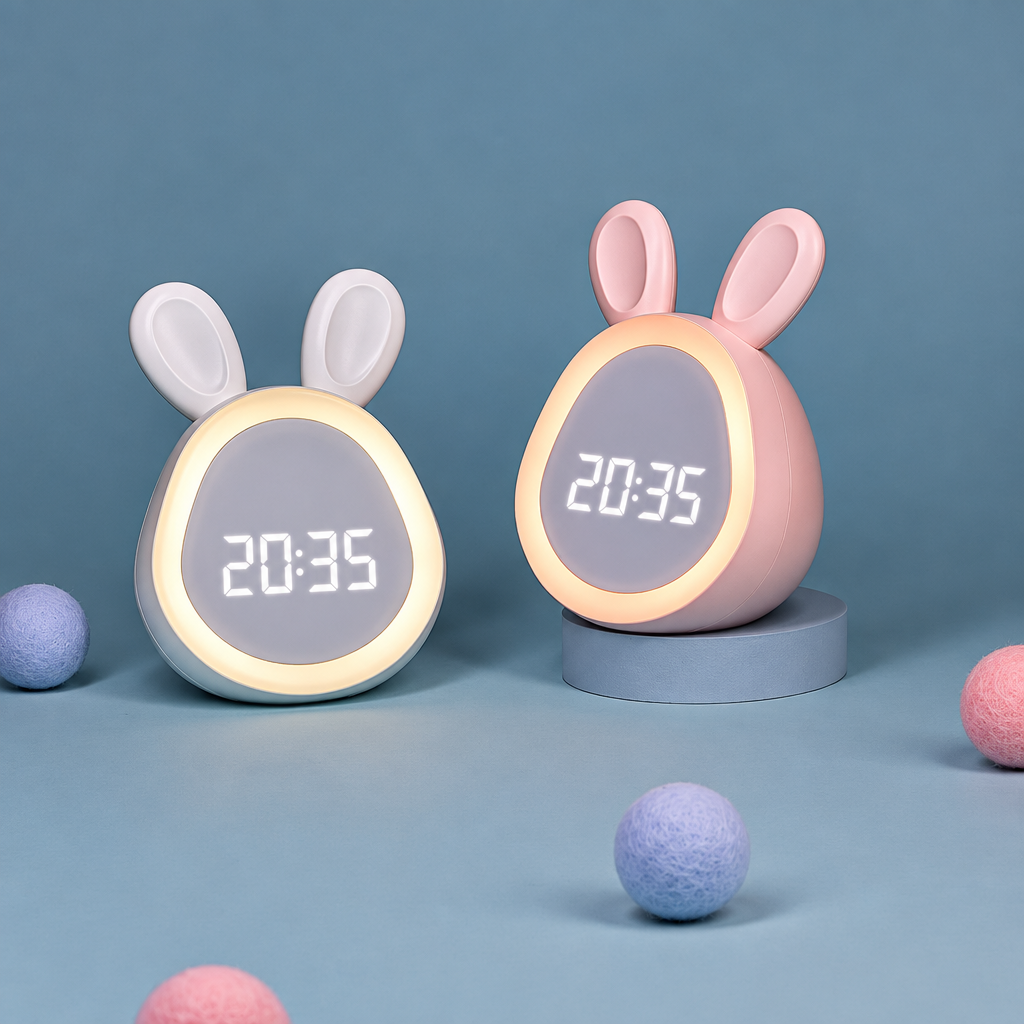 BunnyGlow – Mignon et pratique – Réveil numérique pour enfants avec veilleuse