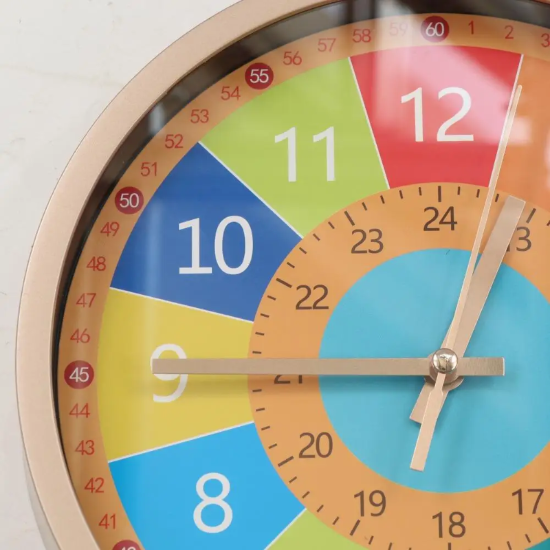 ChildrenTime – Indépendant et calme – Horloge murale éducative pour enfants