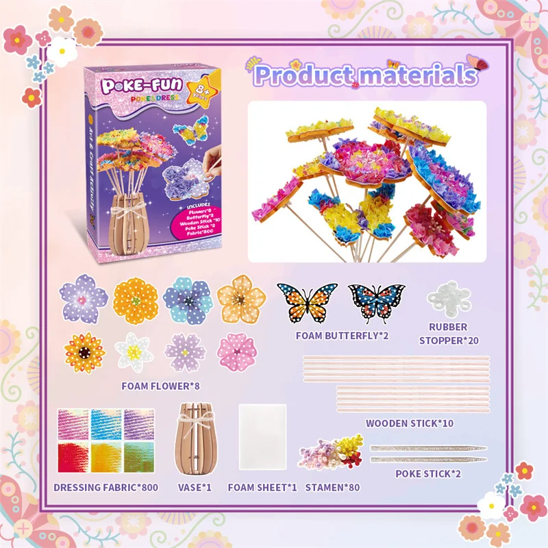 DIY Flower Poke Art – Créatif et éducatif – Kit de bricolage floral