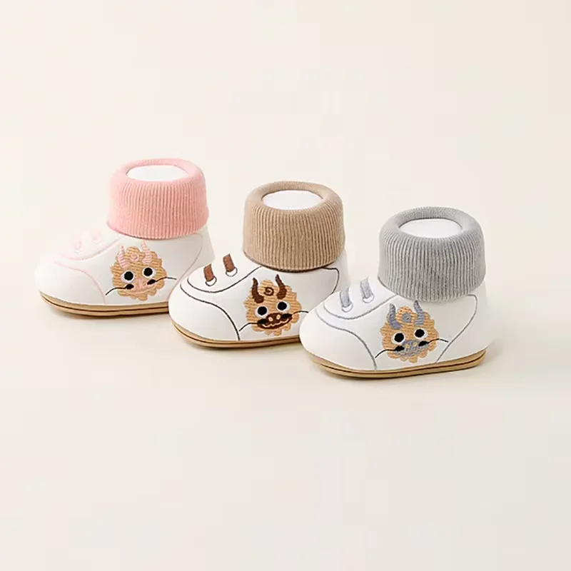LittleCloud – Confortables et pratiques – Chaussures chaudes pour bébés avec chaussette haute
