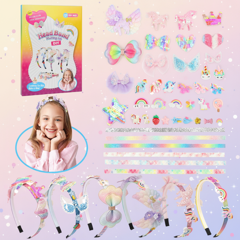 DIY Headband Making Kit – Créatif et ludique – Ensemble d'accessoires pour bandeaux