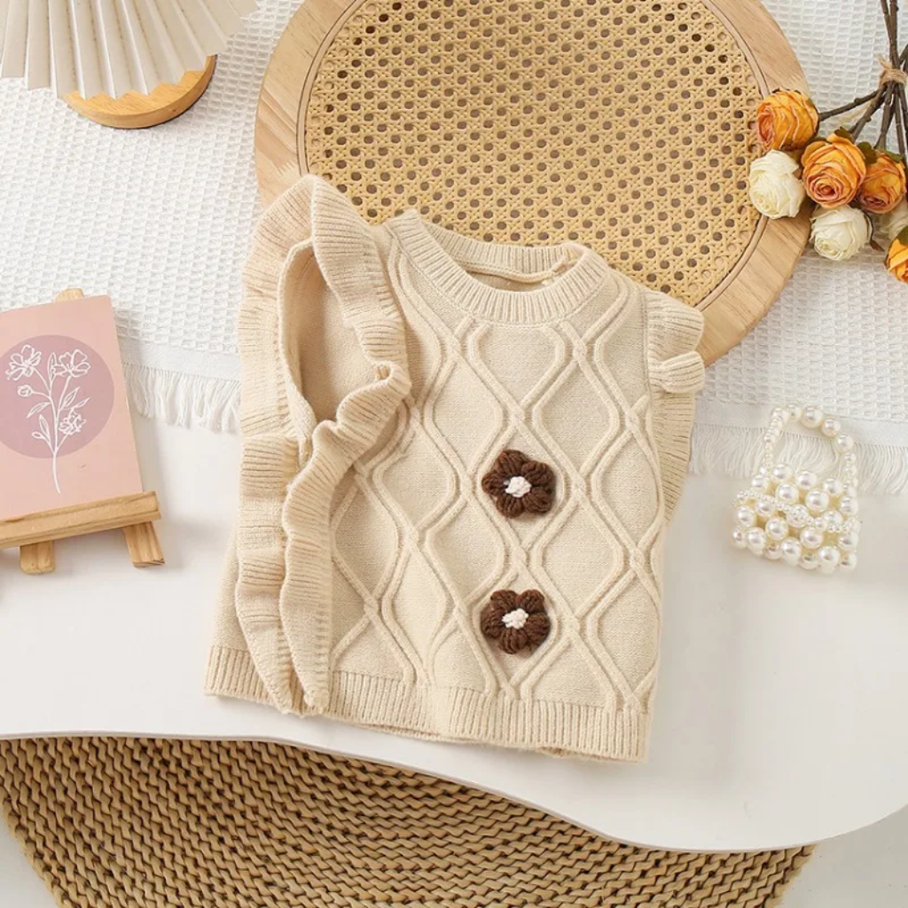LittlePetal – Mignon et confortable – Gilet sans manches pour fille à motifs floraux