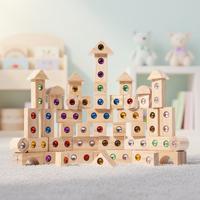 Thumbnail for Rainbow Gem Stacking Blocks – Créatif et éducatif – Jeu de blocs empilables en bois