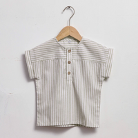 Thumbnail for LittleClassic – Élégant et confortable – Chemise en lin pour garçon avec boutons décoratifs