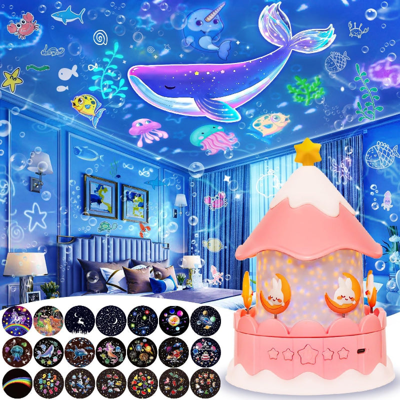 CosmoGlow – Rêveur et créatif – Lampe de nuit Galaxy Projector avec rotation à 360°