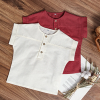 Thumbnail for LittleClassic – Élégant et confortable – Chemise en lin pour garçon avec boutons décoratifs