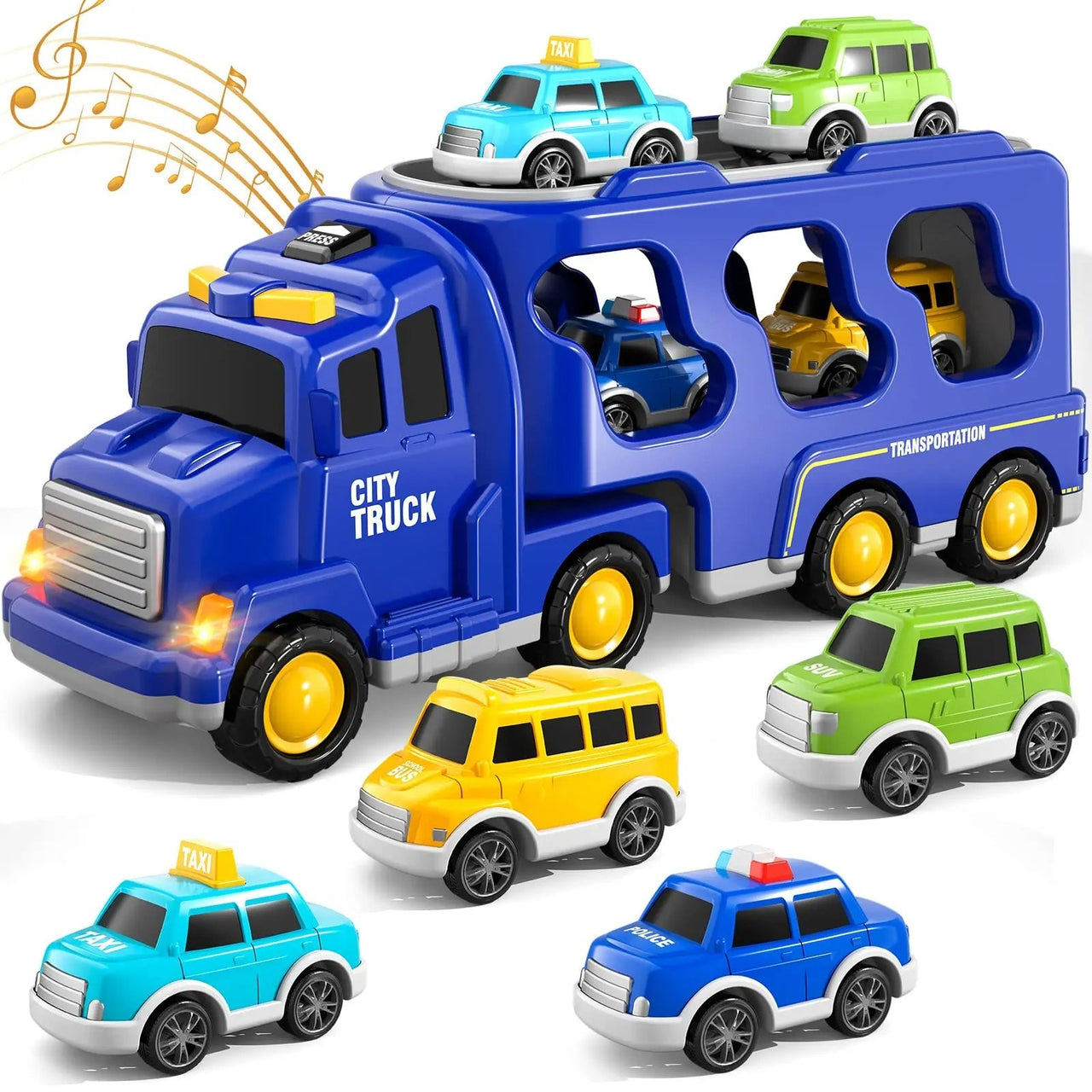 Magic Car City™ - Véhicule de Transport Lumineux et Musical