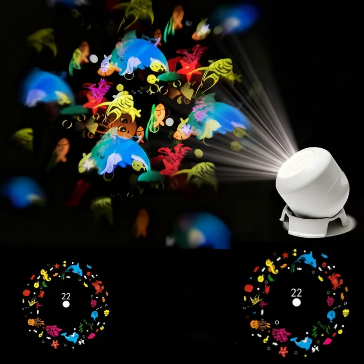 SeaDream – Ludique et éducatif – Veilleuse LED rotative à 360°
