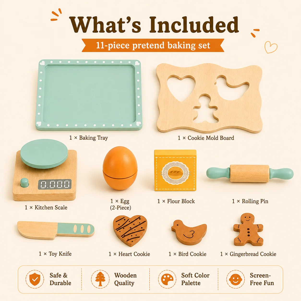 BakeBuddy – Créatif et éducatif – Kit de pâtisserie en bois