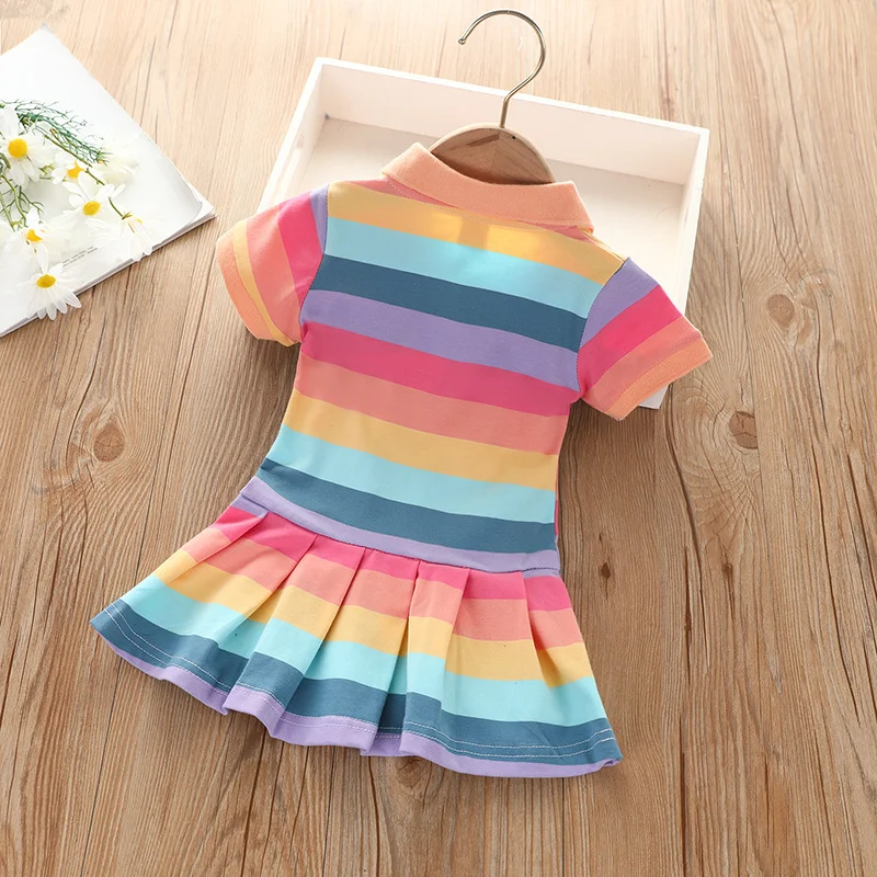 RainbowBabe – Frais et coloré – Robe polo pour enfant