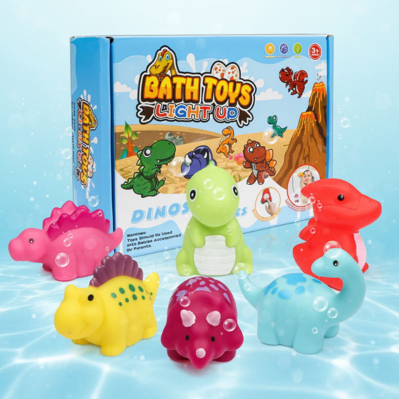 AquaGlow – Sûr et éducatif – Ensemble de jouets de bain lumineux