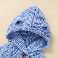 Thumbnail for SoftKnit – Chaleureux et mignon – Combinaison à capuche en tricot pour bébé