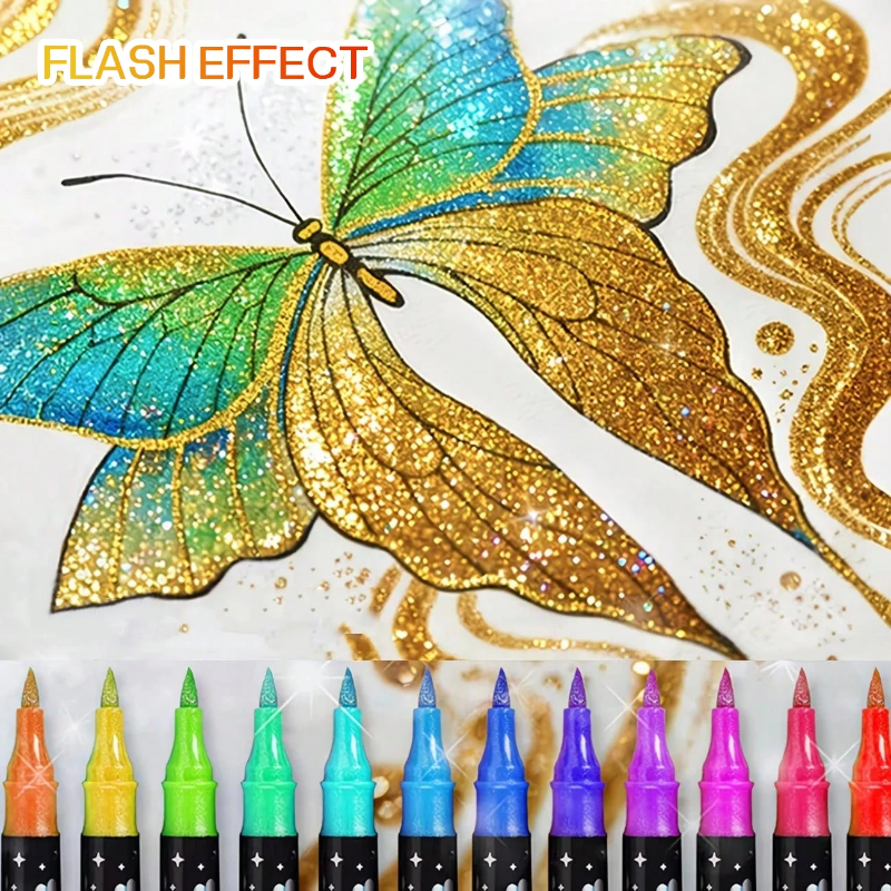 ArtShine – Coloré et pétillant – Coffret de feutres pailletés et lumineux double face