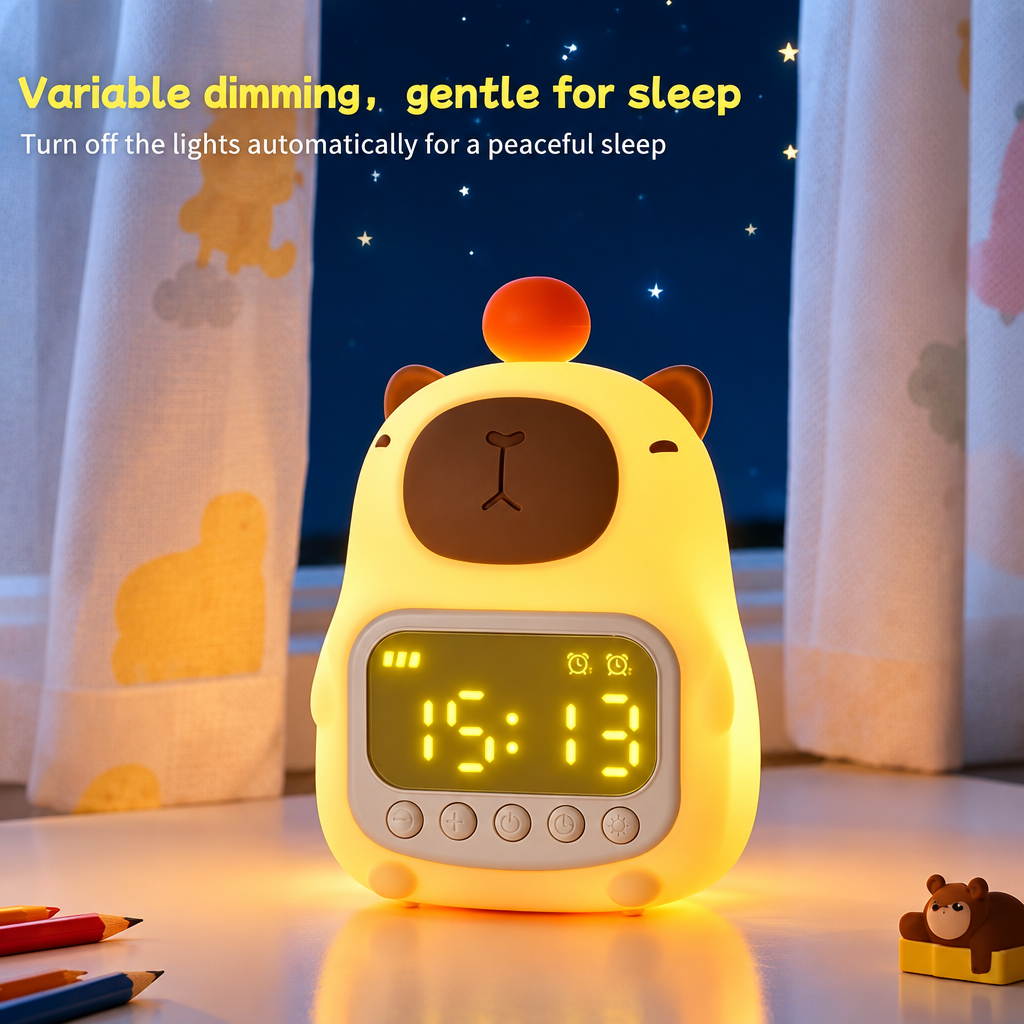 CappyClock – Mignon et polyvalent – Réveil numérique pour enfants avec veilleuse