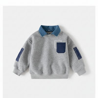 Thumbnail for CoolJunior – Chaleureux et élégant – Pull pour garçon avec col en denim