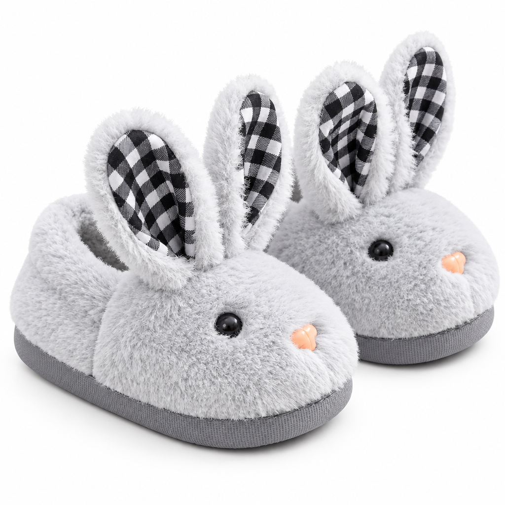 BunnyToes – Douces et chaudes – Chaussons en peluche en forme de lapin