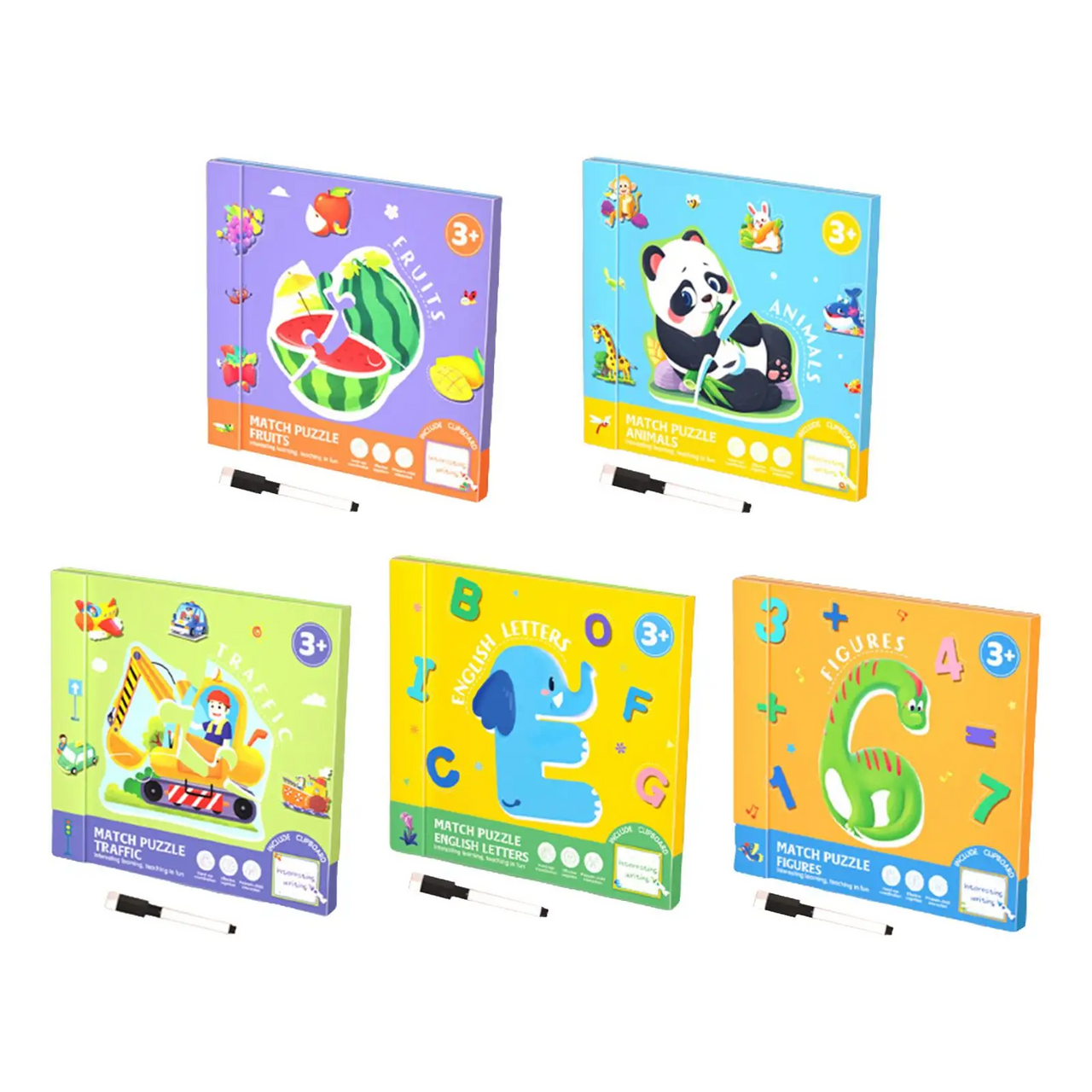 SmartMatch – Ludique et éducatif – Livre magnétique 2-en-1 de dessin et de puzzles