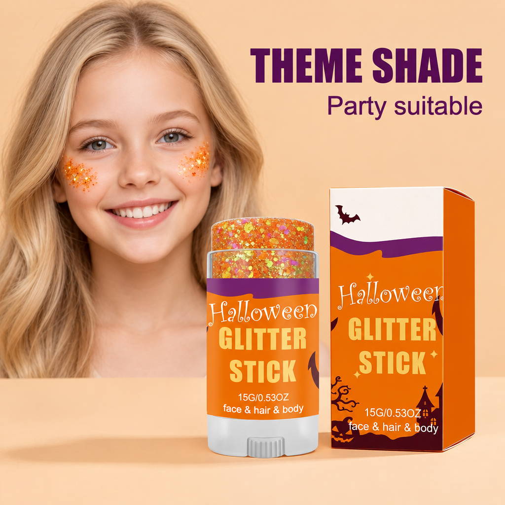 GlitterPop – Éclatant et festif – Stick pailleté d'Halloween pour le visage, les cheveux et le corps