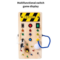 Thumbnail for TinyTech – Tableau d'activités en bois avec lumières et interrupteurs – Jouet éducatif