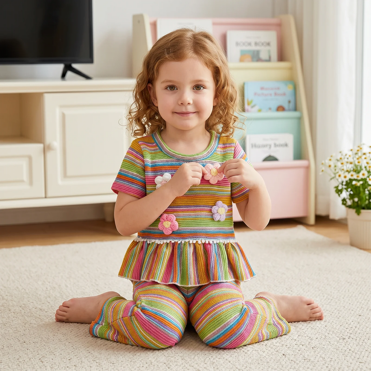 RainbowBloom – Coloré et mignon – Tenue pour enfant « Flower Power »