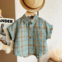 Thumbnail for LittleGent – Tendance et décontracté – Ensemble pour garçon avec chemise à carreaux et short