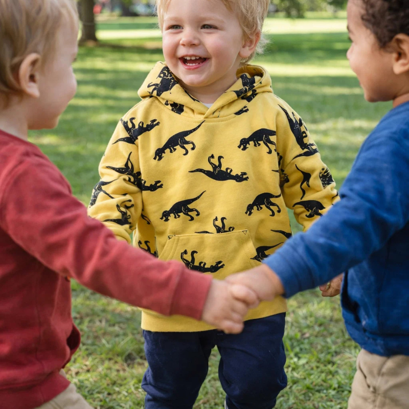 DinoStyle – Chaud et respirant – Sweat à capuche avec imprimé Triceratops