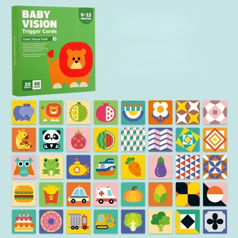 VisionBook – Éducatif et instructif – Livre de cartes sur la cognition chez les bébés