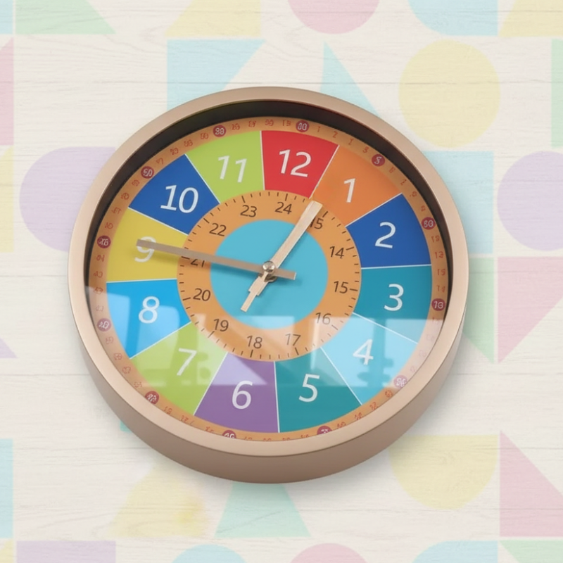 ChildrenTime – Indépendant et calme – Horloge murale éducative pour enfants