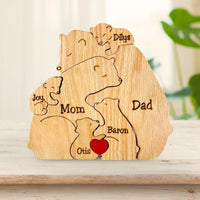 Thumbnail for Family Puzzle – Cadeau personnalisé pour la fête des Mères avec une famille d'oursons