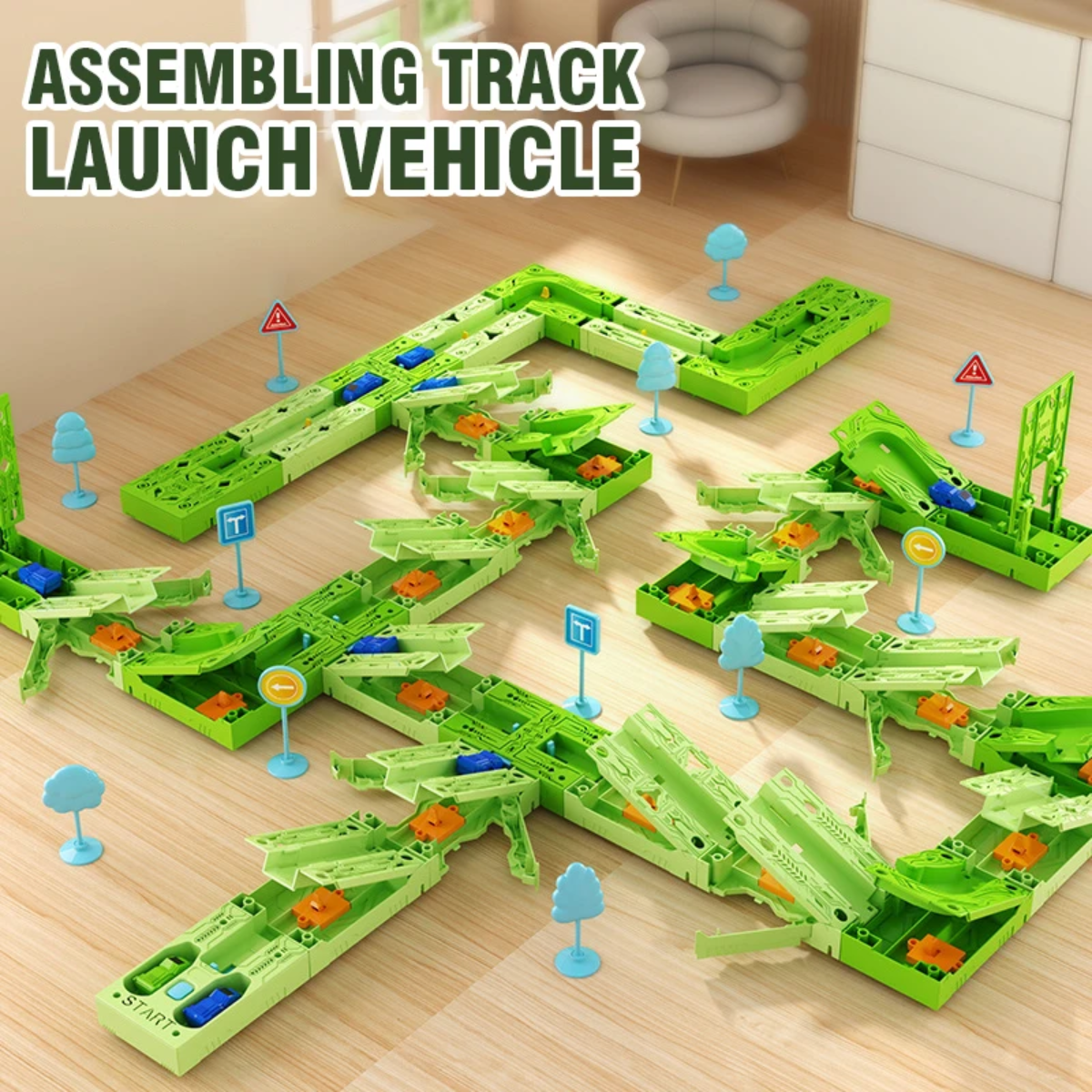 GravityRacer – Éducatif et amusant – Kit de circuit avec véhicules à monter soi-même