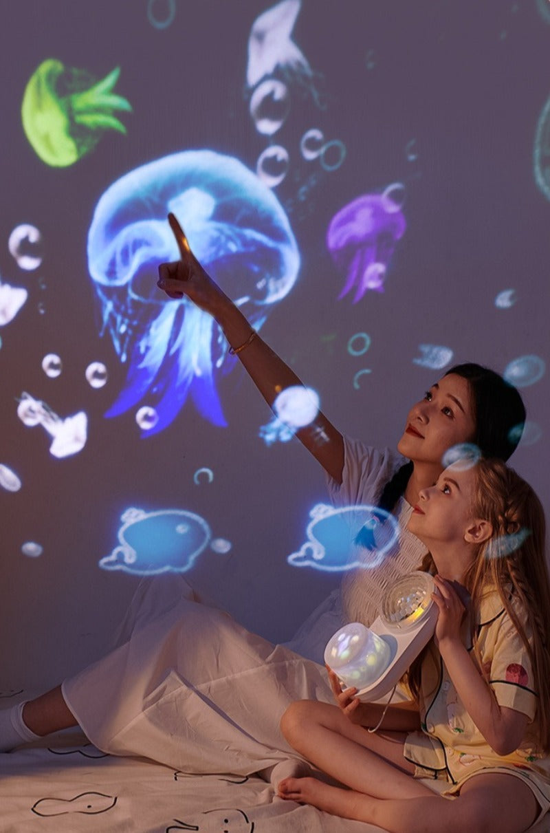 OceanGlow – Apaisante et magique – Lampe de nuit avec projection de ciel étoilé