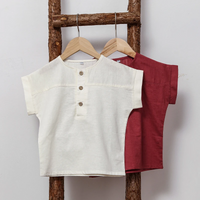 Thumbnail for LittleClassic – Élégant et confortable – Chemise en lin pour garçon avec boutons décoratifs