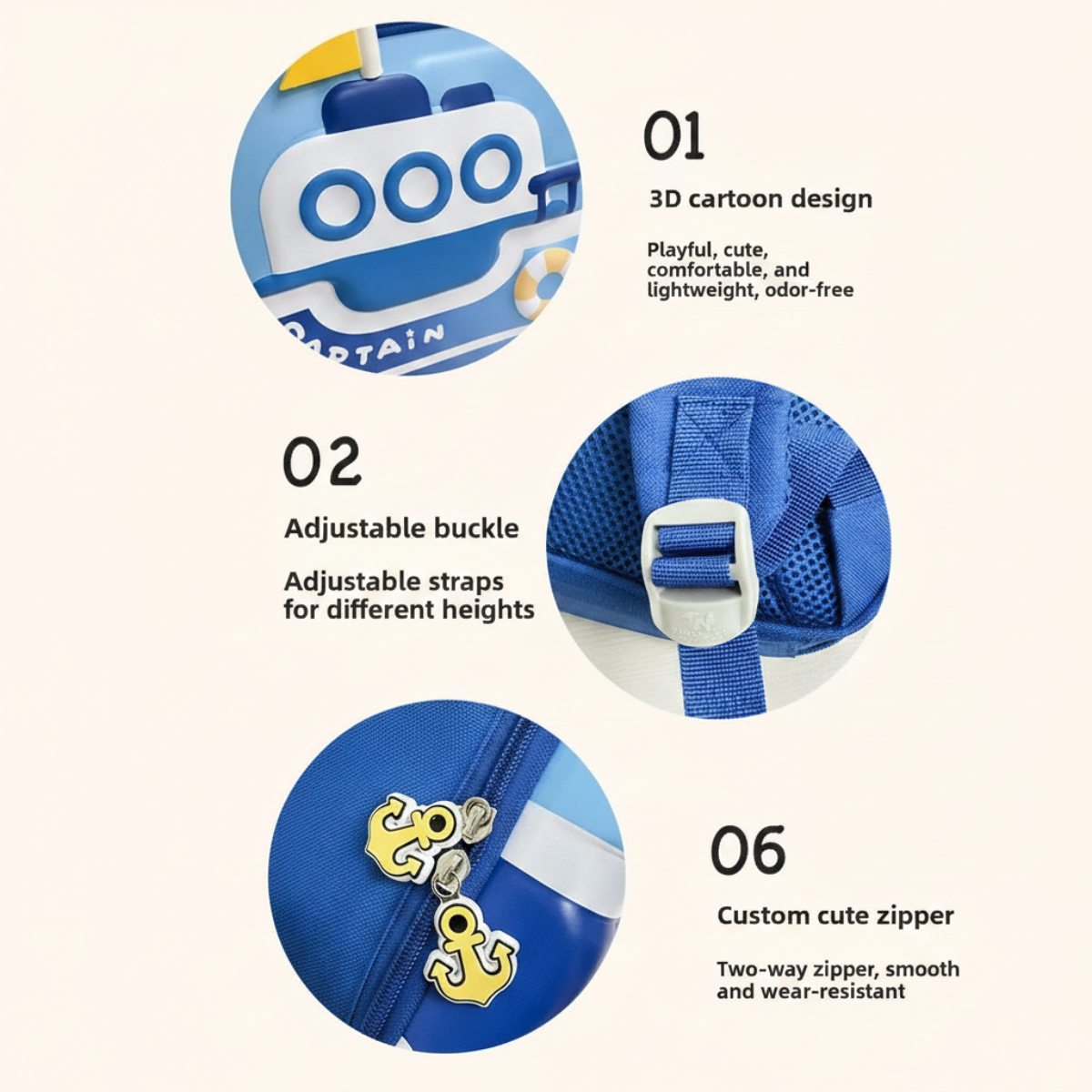 LittleCaptain – Sympa et pratique – Sac à dos Captain