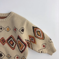 Thumbnail for LittleRetro – Chaleureux et élégant – Pull en maille pour enfant avec motif en losanges