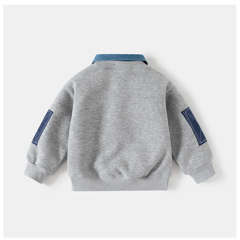 CoolJunior – Chaleureux et élégant – Pull pour garçon avec col en denim