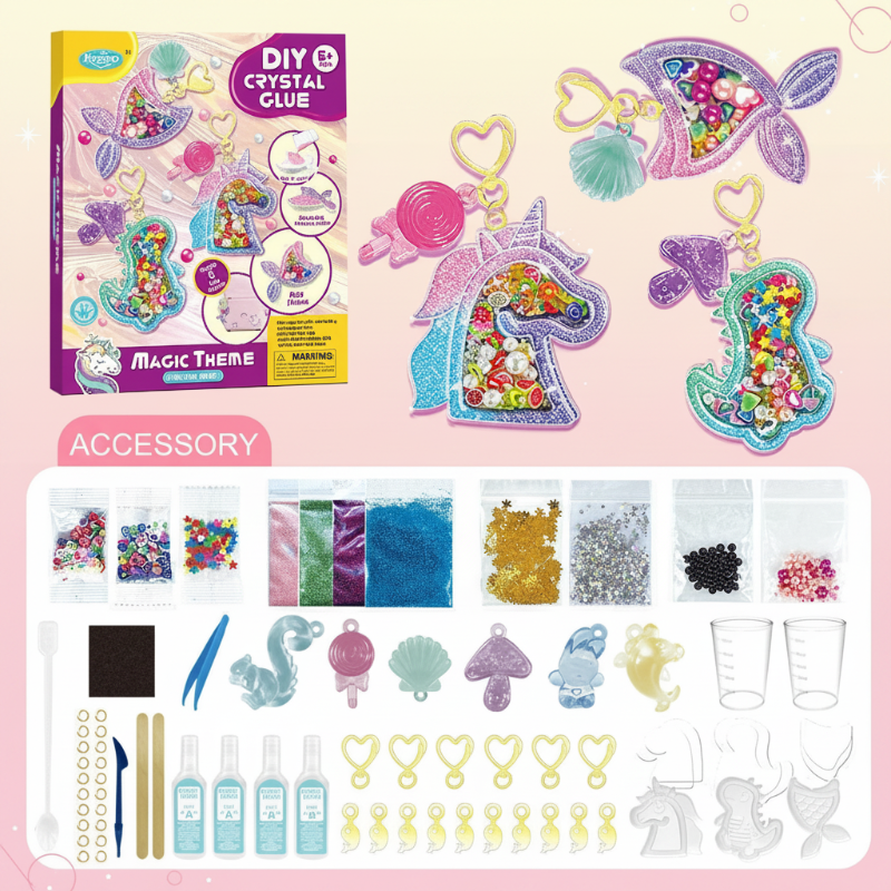 DIY Crystal Keychain Kit – Créatif et ludique – Kit de bricolage pour porte-clés