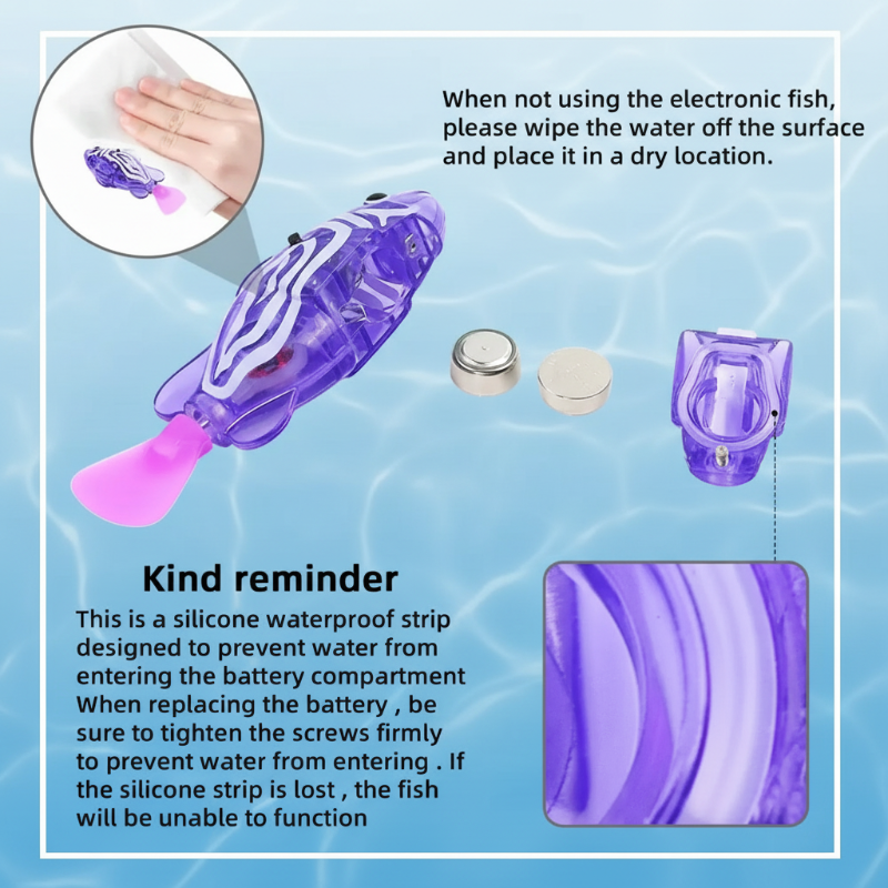 TinySwim – Loisirs & Activité physique – Petit poisson de piscine électronique avec lumière LED