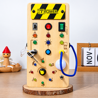 Thumbnail for TinyTech – Tableau d'activités en bois avec lumières et interrupteurs – Jouet éducatif