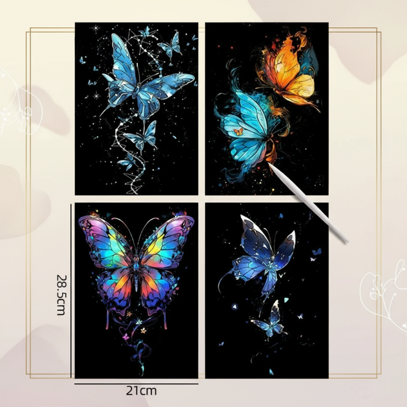 GlowArt – Glow-in-the-dark – Set de cartes à gratter