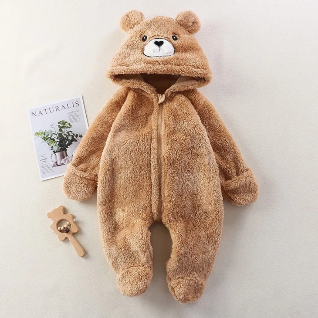 CozyBear – Doux et chaud – Combinaison pour bébé avec capuche à motif animalier