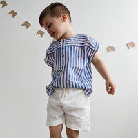Thumbnail for LittleClassic – Élégant et confortable – Chemise en lin pour garçon avec boutons décoratifs