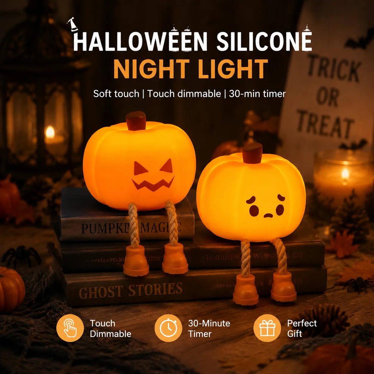 SpookyLamp – Mignon et plein de charme – Veilleuse d'Halloween