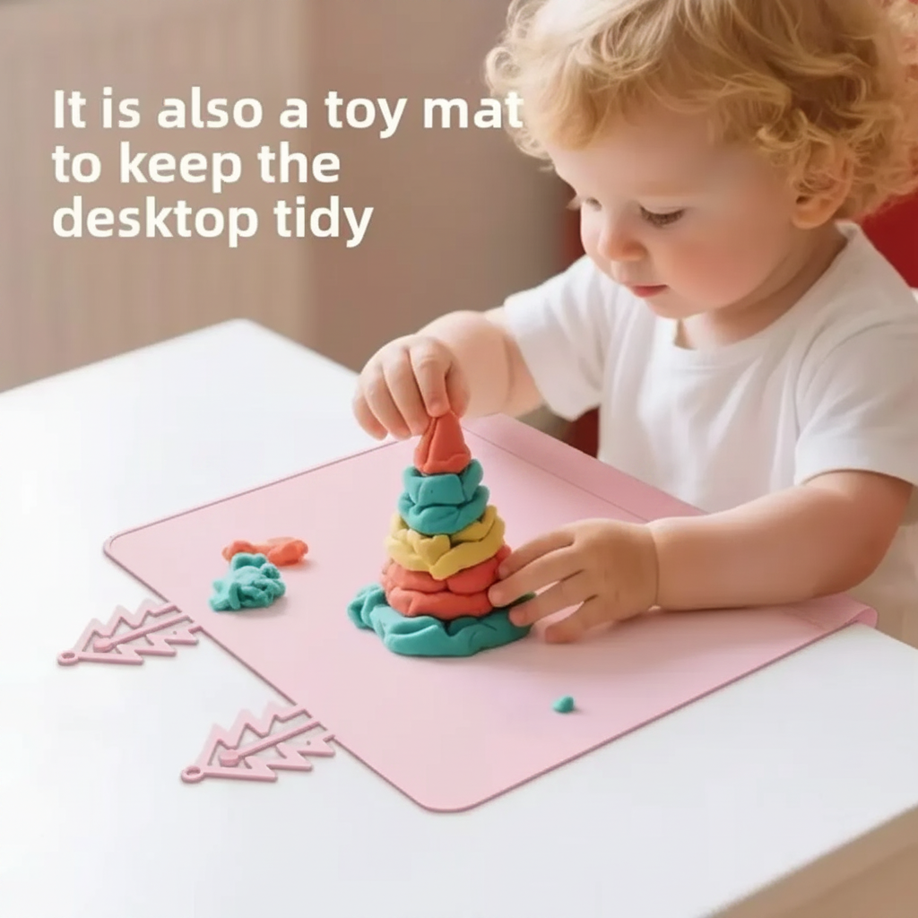 BabySafe – Pratique et hygiénique – Set de table en silicone à rebord surélevé