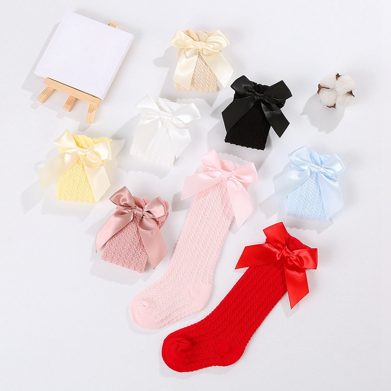 LittleCharm – Douces et élégantes – Mi-bas à nœud pour filles